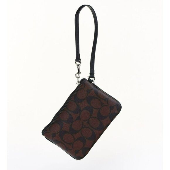 NEW COACH Brown Horse Carriage Phone Card Wallet Wristlet - Picture 5 of 11